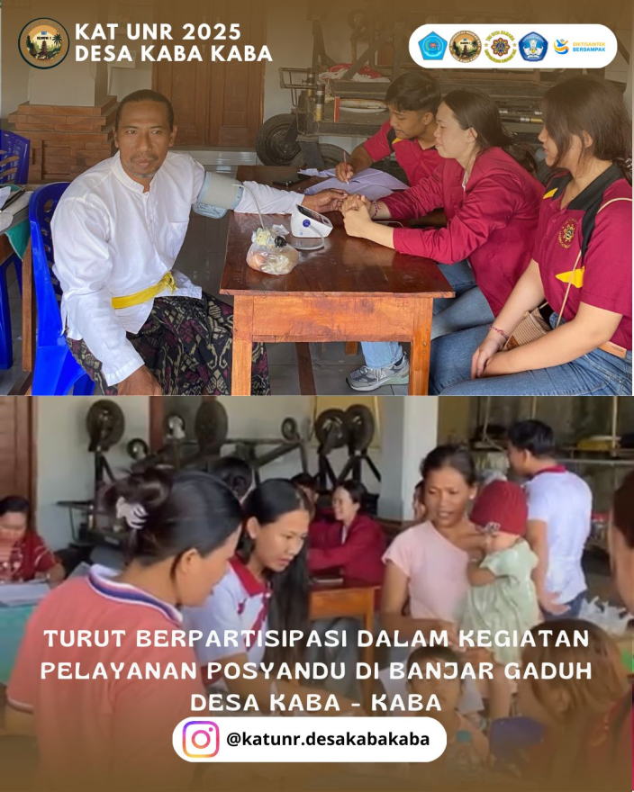 KEGIATAN POSYANDU BULANAN DI BANJAR GADUH, DESA KABA-KABA: WUJUD KEPEDULIAN MAHASISWA KULIAH APLIKATIF TERPADU (KAT) UNIVERSITAS NGURAH RAI TERHADAP KESEHATAN MASYARAKAT