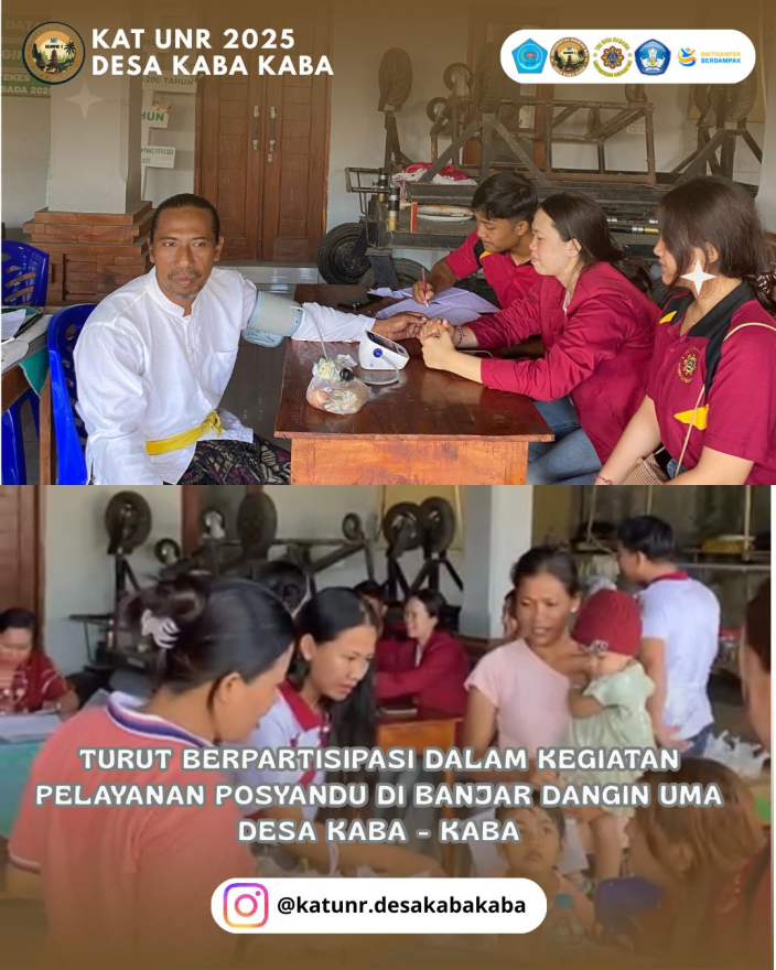 KEGIATAN POSYANDU BULANAN DI BANJAR DANGIN UMA, DESA KABA-KABA: WUJUD KEPEDULIAN MAHASISWA KULIAH APLIKATIF TERPADU (KAT) UNIVERSITAS NGURAH RAI TERHADAP KESEHATAN MASYARAKAT
